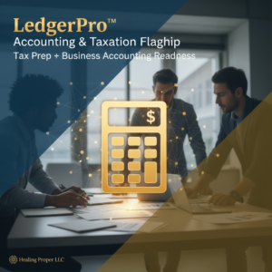 LedgerPro™: Accounting & Taxation Flagship (Tax Prep + Business Accounting Readiness)